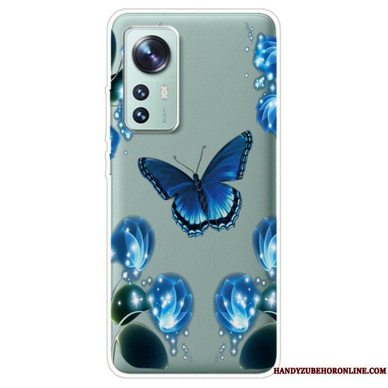 Coque Xiaomi 12 Pro Silicone Papillon Décliné