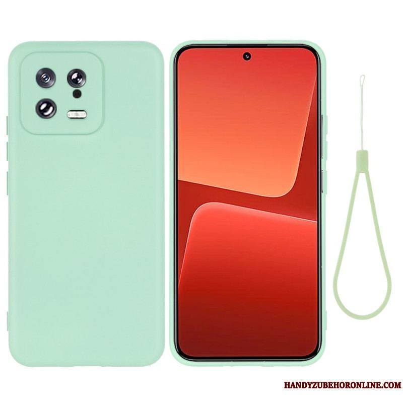 Coque Xiaomi 13 Silicone Liquide avec Lanière