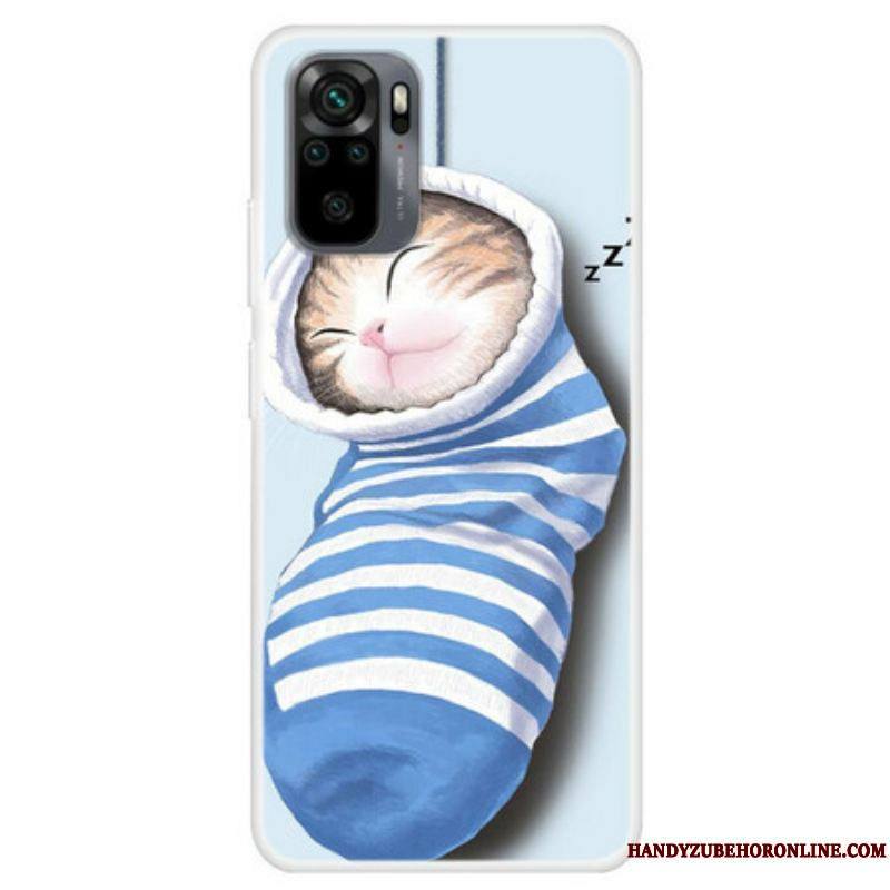 Coque Xiaomi Redmi Note 10/10S/Poco M5s Chaton Endormi