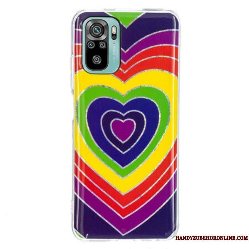 Coque Xiaomi Redmi Note 10/10S/Poco M5s Coeur Psychédélique