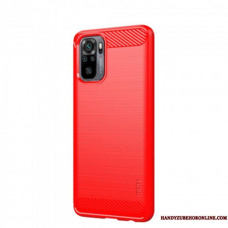 Coque Xiaomi Redmi Note 10/10S/Poco M5s Fibre Carbone Brossée Mofi