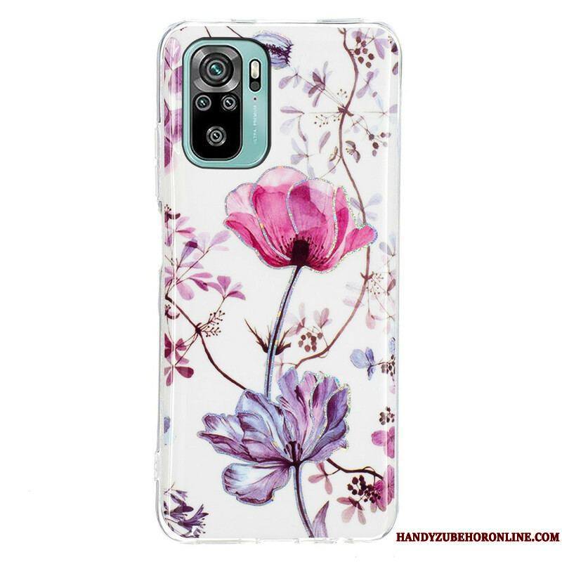 Coque Xiaomi Redmi Note 10/10S/Poco M5s Marbrée Fleurs