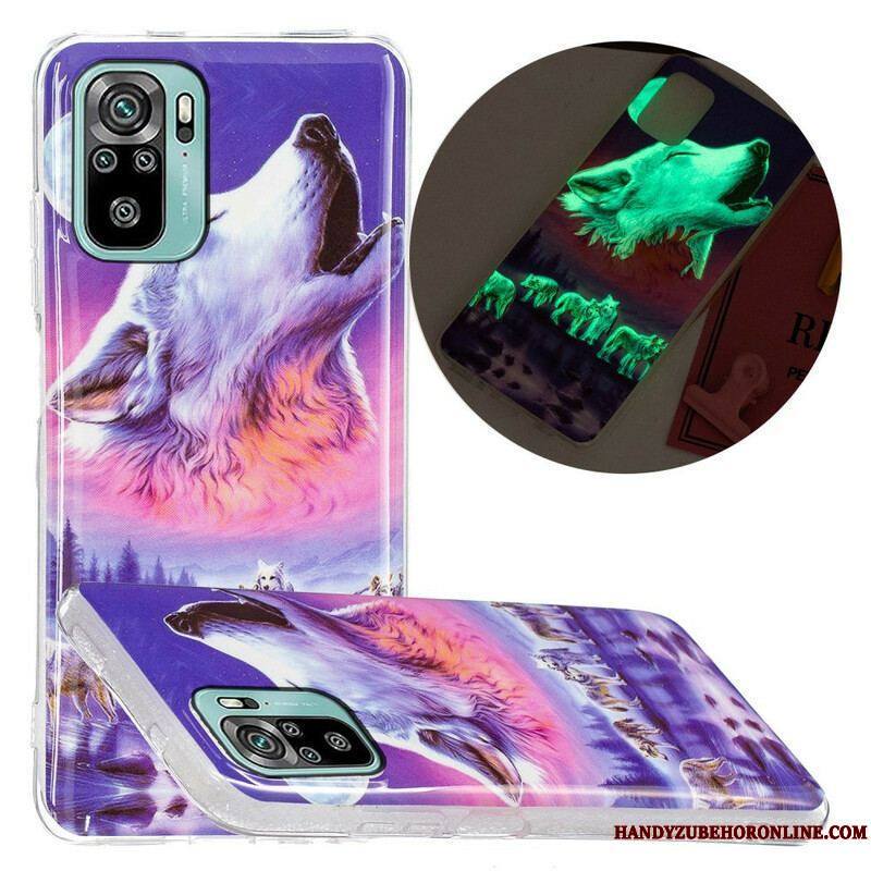 Coque Xiaomi Redmi Note 10/10S/Poco M5s Série Loup Fluorescente