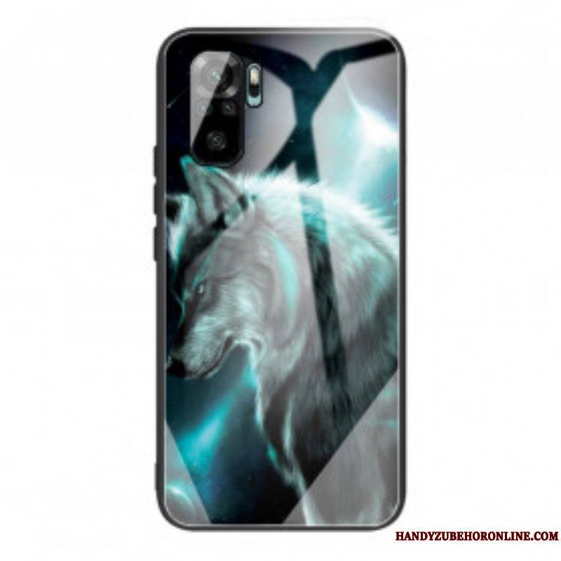 Coque Xiaomi Redmi Note 10/10S/Poco M5s Verre Trempé Loup