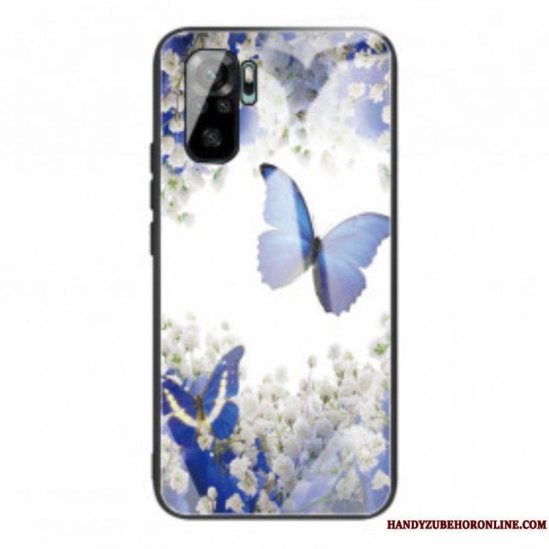 Coque Xiaomi Redmi Note 10/10S/Poco M5s Verre Trempé Papillons Design