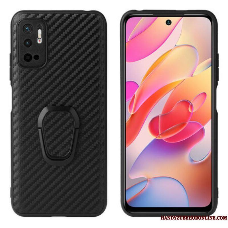 Coque Xiaomi Redmi Note 10 5G / Poco M3 Pro 5G Fibre Carbone Anneau-Support