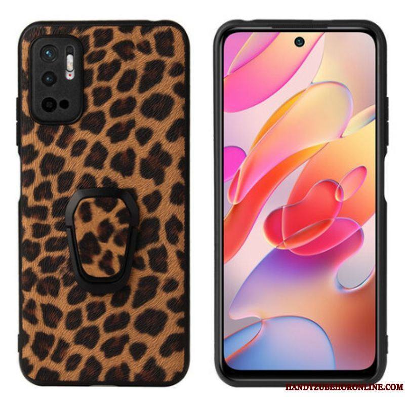 Coque Xiaomi Redmi Note 10 5G / Poco M3 Pro 5G Léopard Anneau-Support