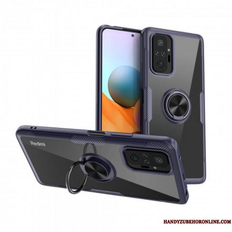 Coque Xiaomi Redmi Note 10 Pro Fibre Carbone Anneau Métallique