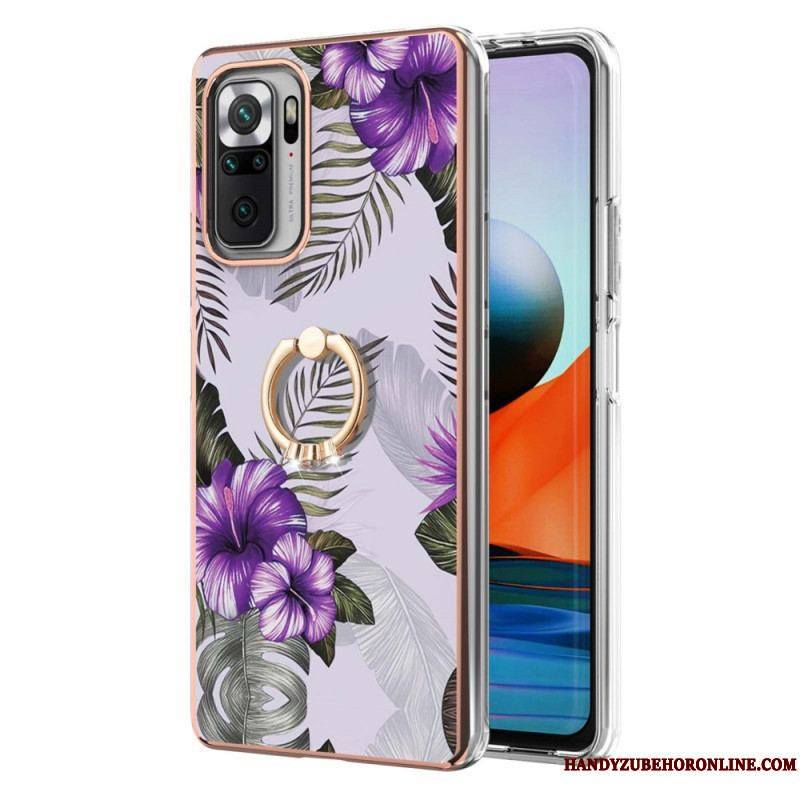 Coque Xiaomi Redmi Note 10 Pro Fleurs Anneau-Support