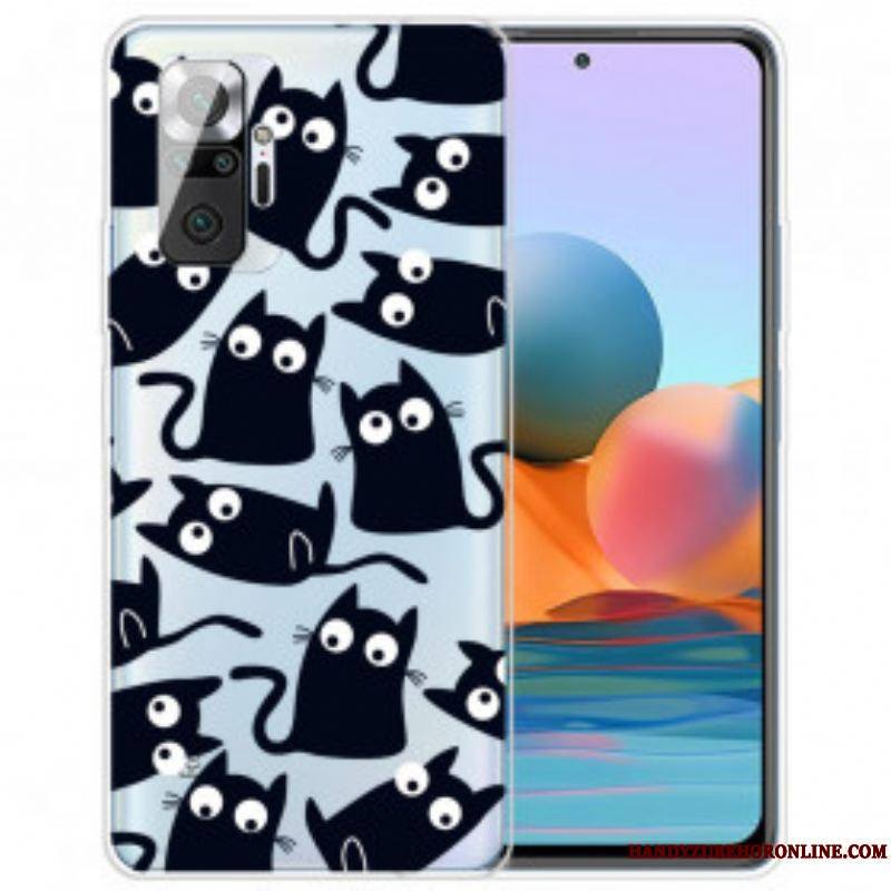 Coque Xiaomi Redmi Note 10 Pro Multiples Chats Noirs