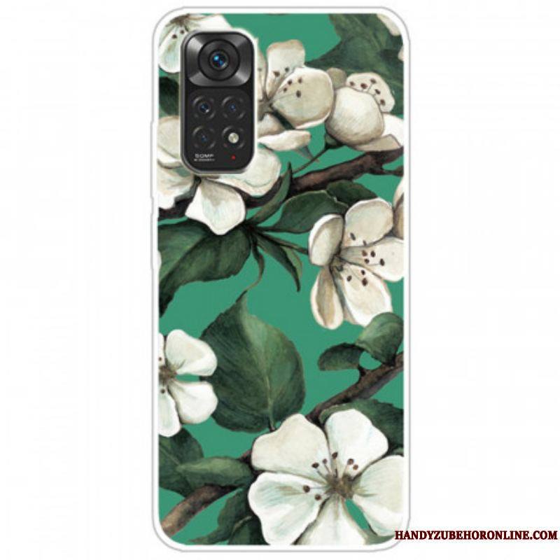 Coque Xiaomi Redmi Note 11 / 11s Fleurs Blanches Peintes