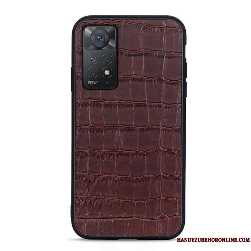 Coque Xiaomi Redmi Note 11 Pro / Note 11 Pro 5G Véritable Cuir Texture Crocodile