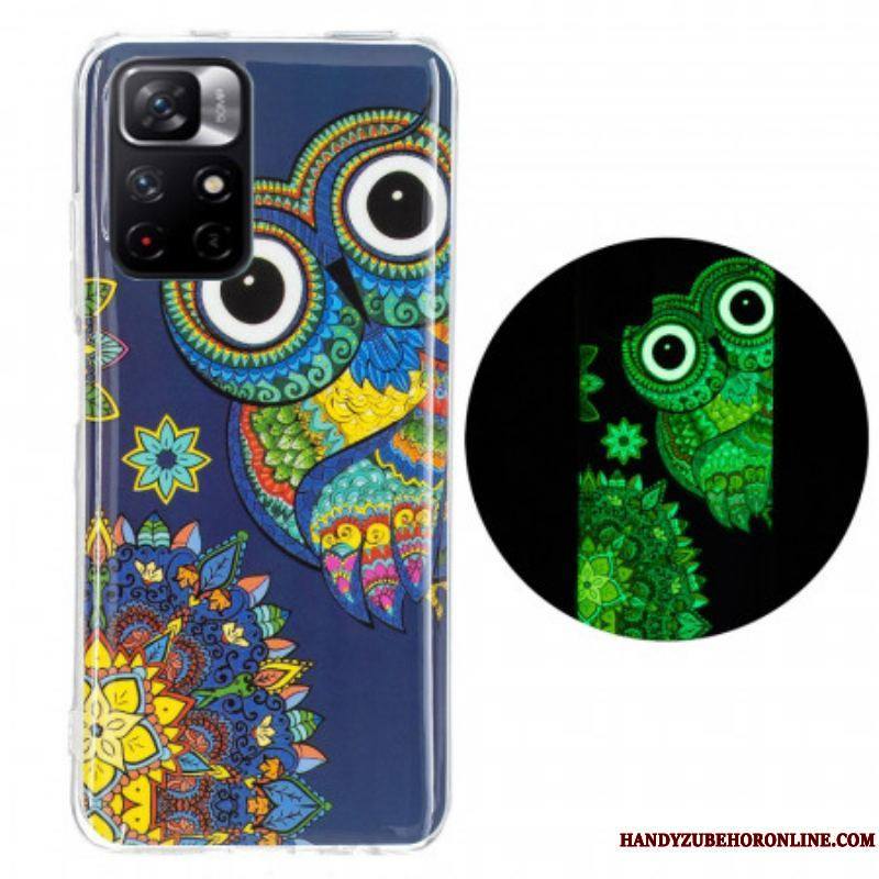 Coque Xiaomi Redmi Note 11 Pro Plus 5G Hibou Mandala Fluorescente