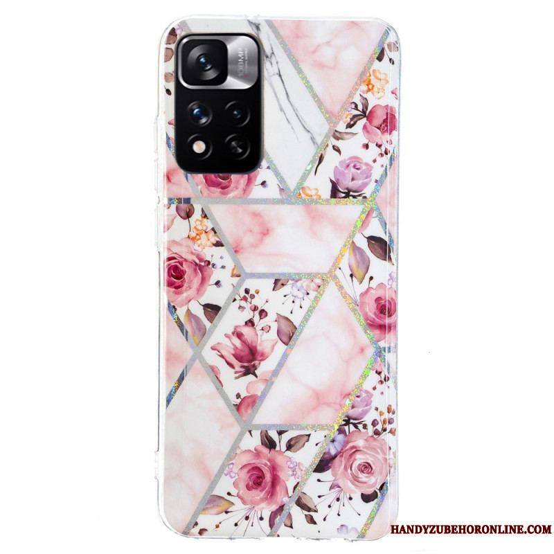 Coque Xiaomi Redmi Note 11 Pro Plus 5G Marbrée Fleurs