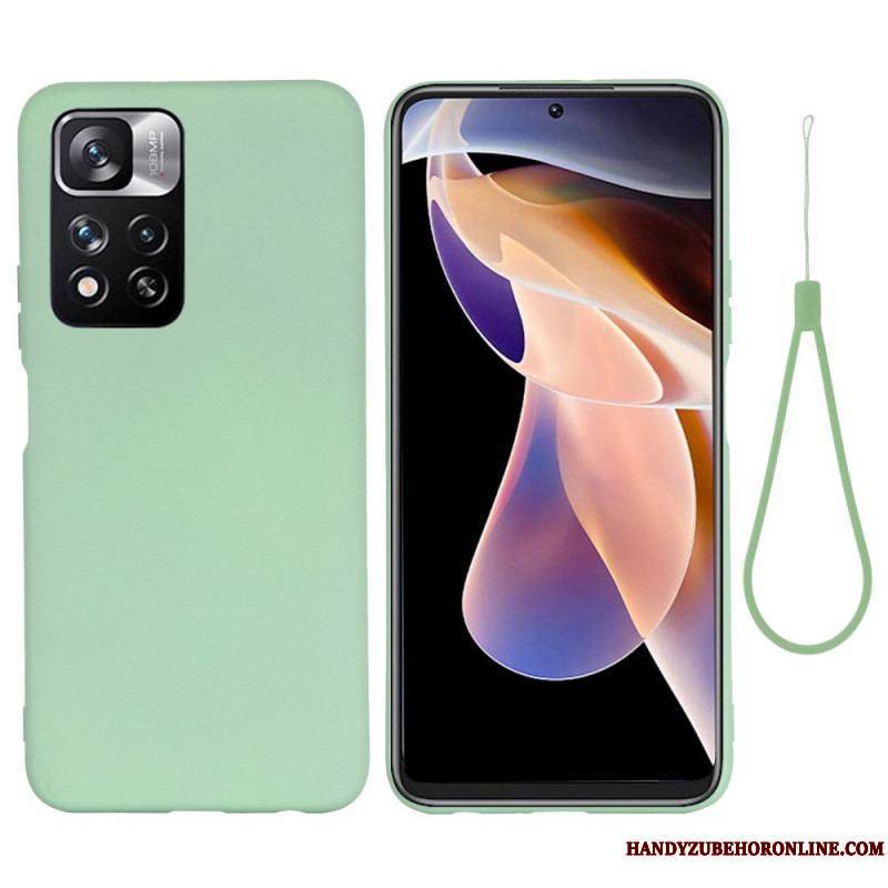 Coque Xiaomi Redmi Note 11 Pro Plus 5G Silicone Liquide avec Lanière