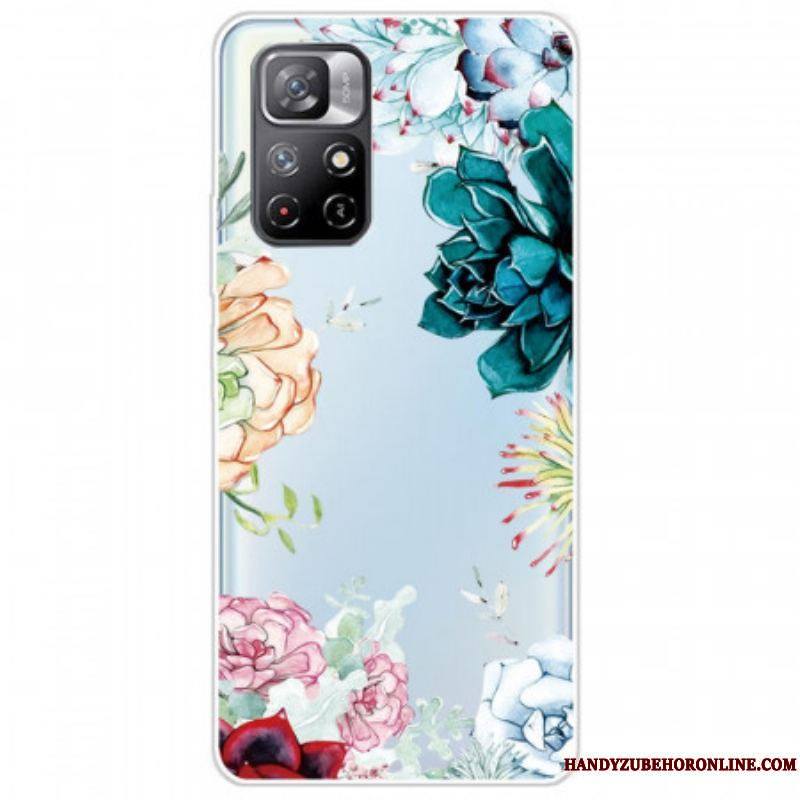 Coque Xiaomi Redmi Note 11 Pro Plus 5G Transparente Fleurs Aquarelle