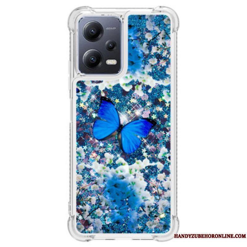 Coque Xiaomi Redmi Note 12/Poco X5 5G Paillettes Papillons