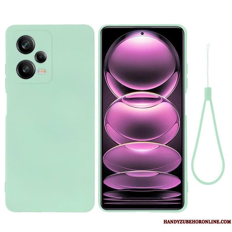 Coque Xiaomi Redmi Note 12 Pro Plus Silicone Liquide avec Lanière