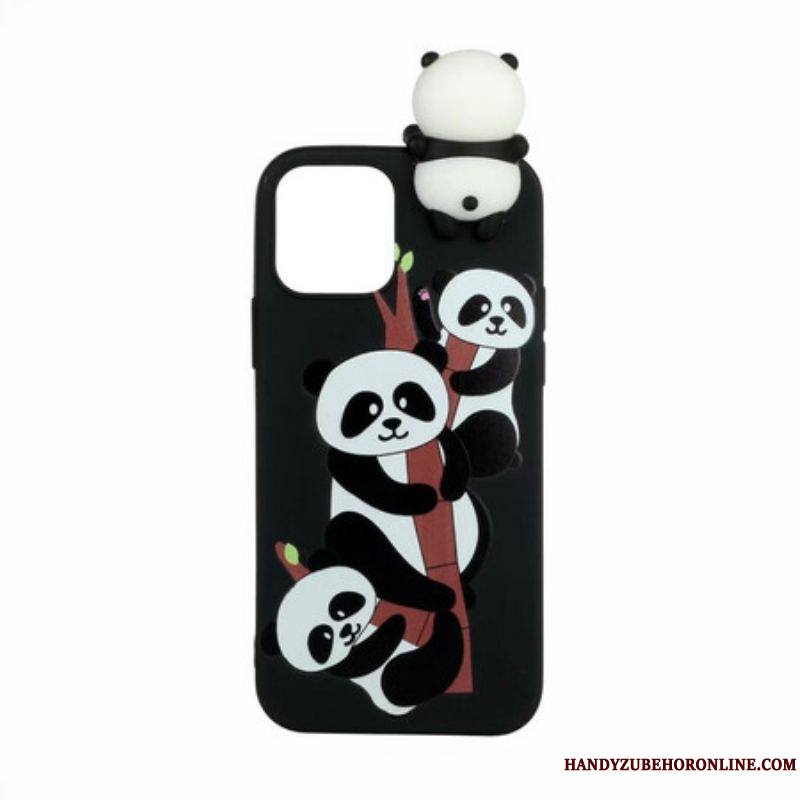 Coque iPhone 13 Mini 3D Pandas Sur Le Bambou