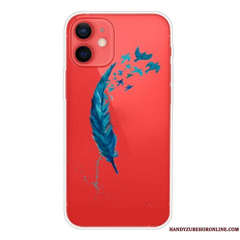 Coque iPhone 13 Mini Belle Plume Bleue