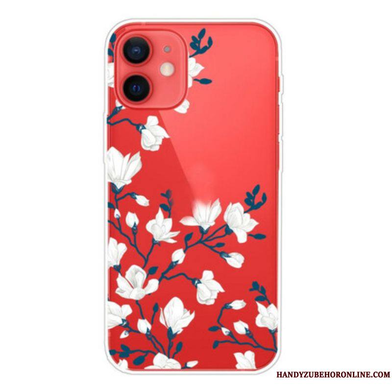 Coque iPhone 13 Mini Fleurs Blanches