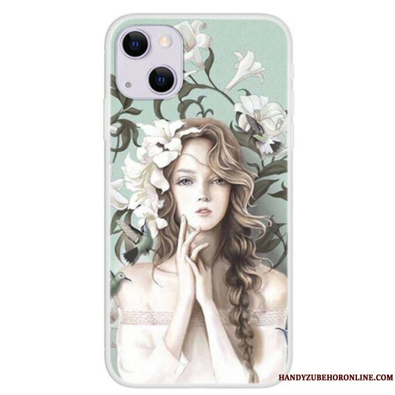 Coque iPhone 13 Mini La Femme à Fleurs