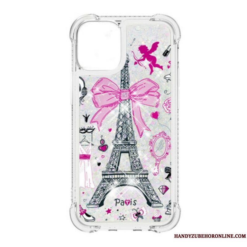 Coque iPhone 13 Mini La Tour Eiffel Paillettes