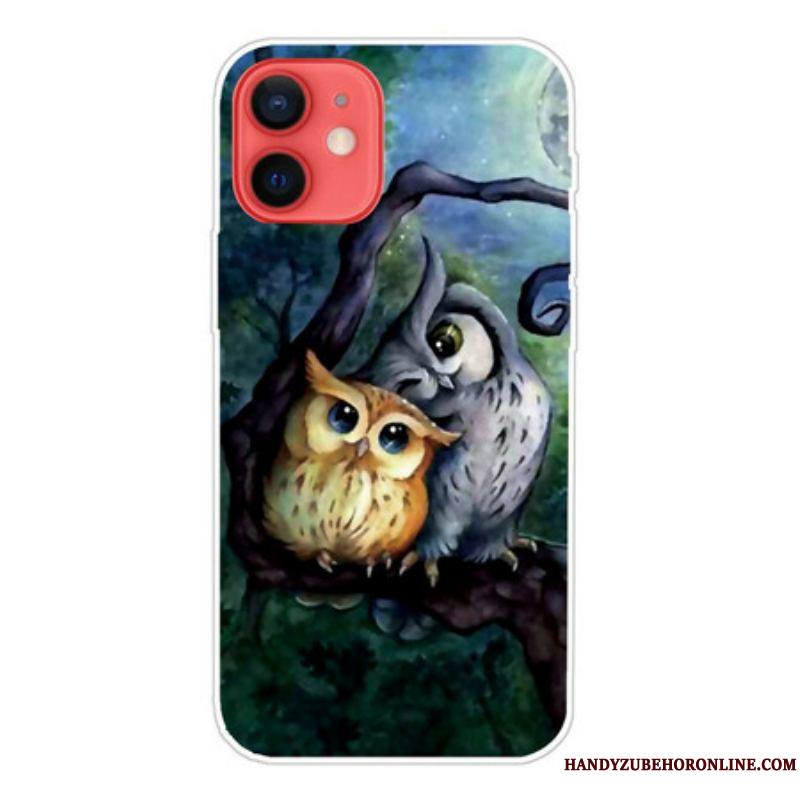 Coque iPhone 13 Mini Peinture Hiboux