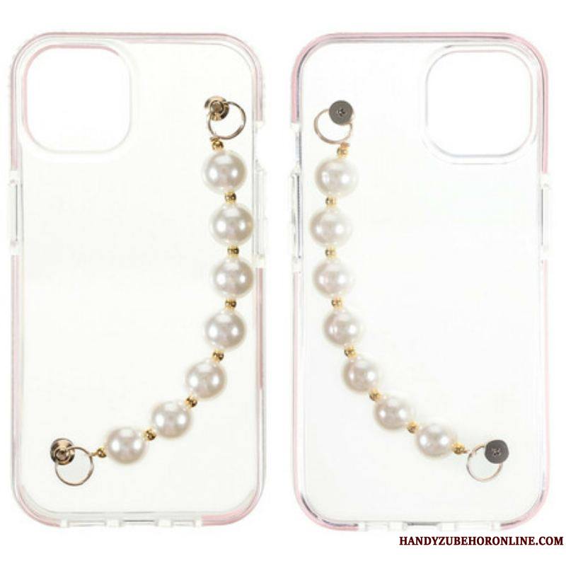 Coque iPhone 13 Mini Silicone Bracelet Perles