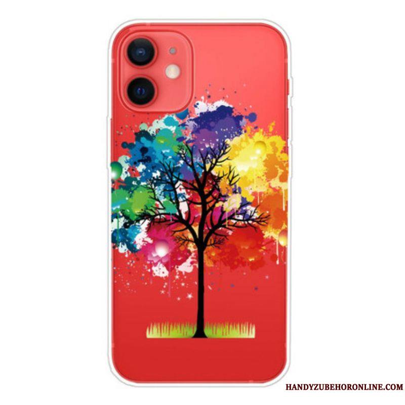 Coque iPhone 13 Mini Transparente Arbre Aquarelle