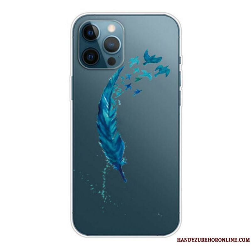 Coque iPhone 13 Pro Belle Plume Bleue