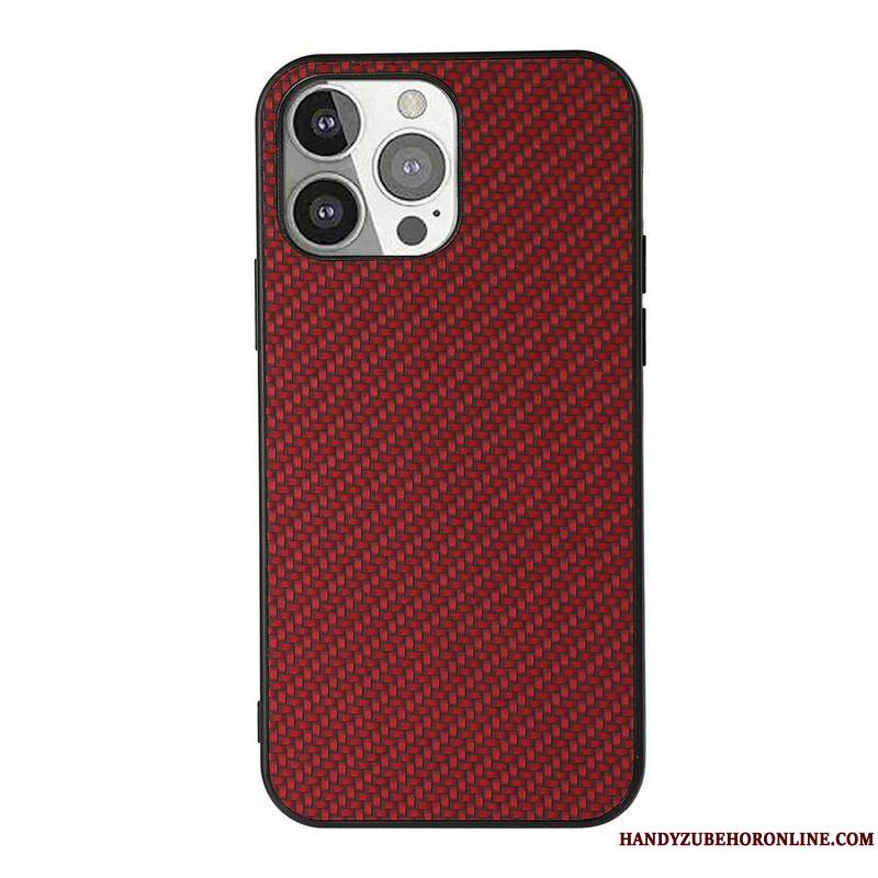 Coque iPhone 13 Pro Effet Cuir Texture Fibre Carbone