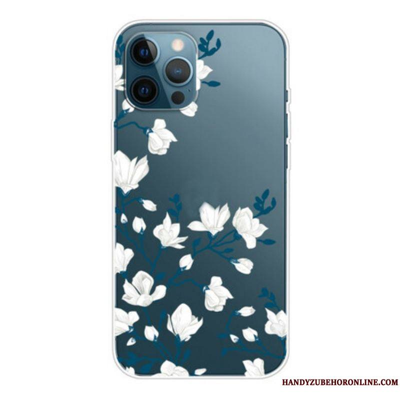 Coque iPhone 13 Pro Fleurs Blanches