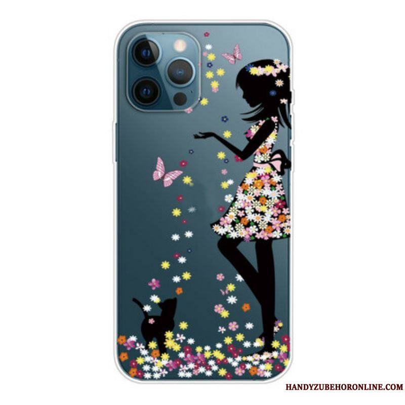 Coque iPhone 13 Pro Jeune Fille Fleurie