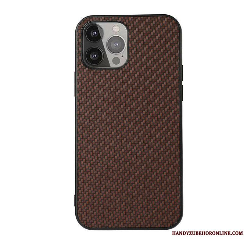 Coque iPhone 13 Pro Max Effet Cuir Texture Fibre Carbone