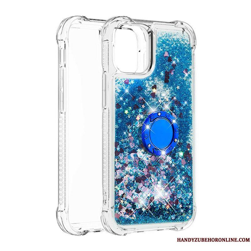 Coque iPhone 13 Pro Max Paillettes avec Anneau-Support