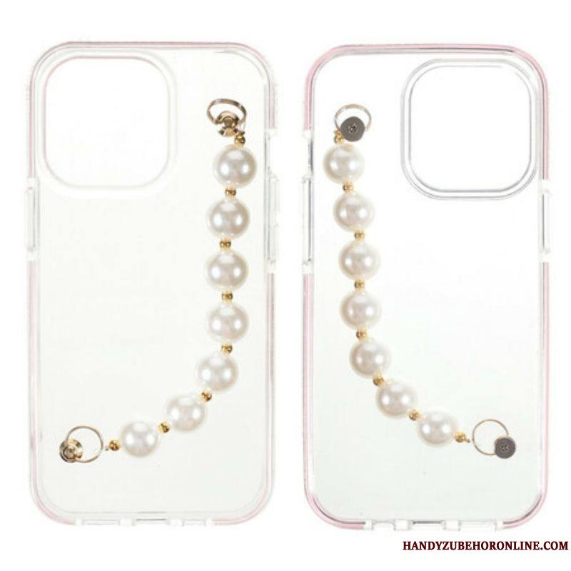 Coque iPhone 13 Pro Silicone Bracelet Perles