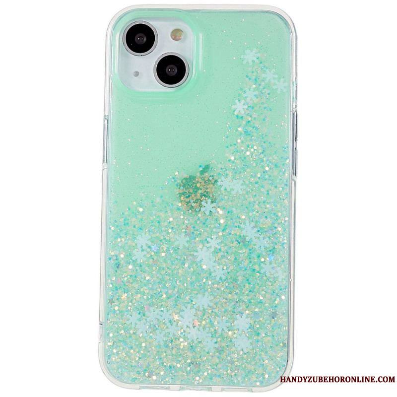 Coque iPhone 14 Paillettes Flocons