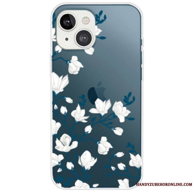 Coque iPhone 14 Plus Fleurs Blanches