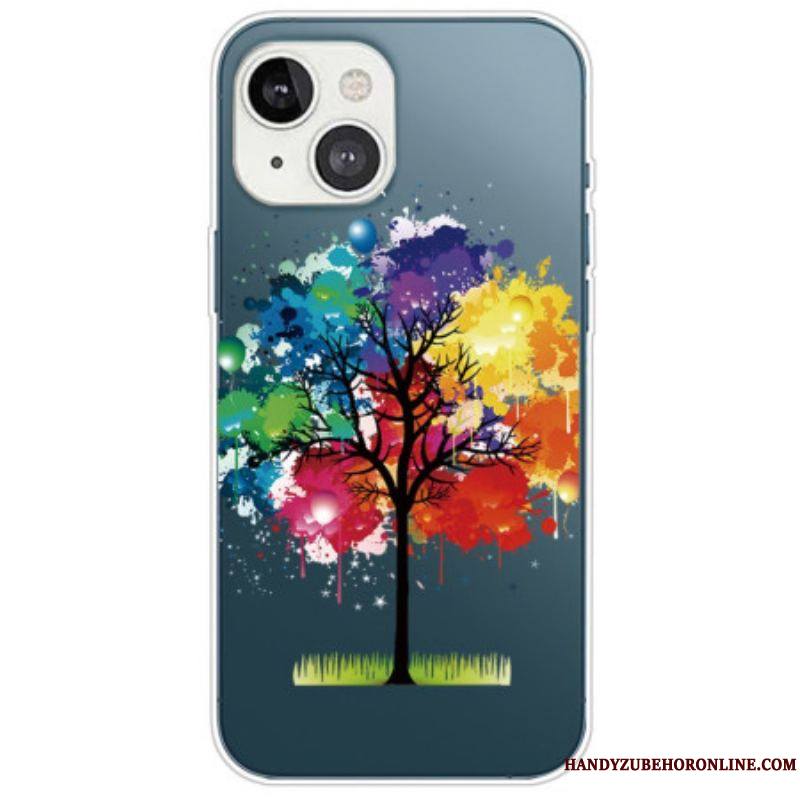 Coque iPhone 14 Plus Transparente Arbre Aquarelle