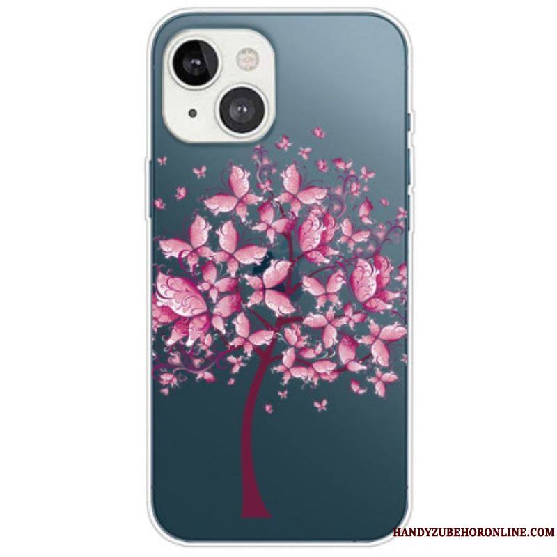 Coque iPhone 14 Plus Transparente Arbre à Papillons