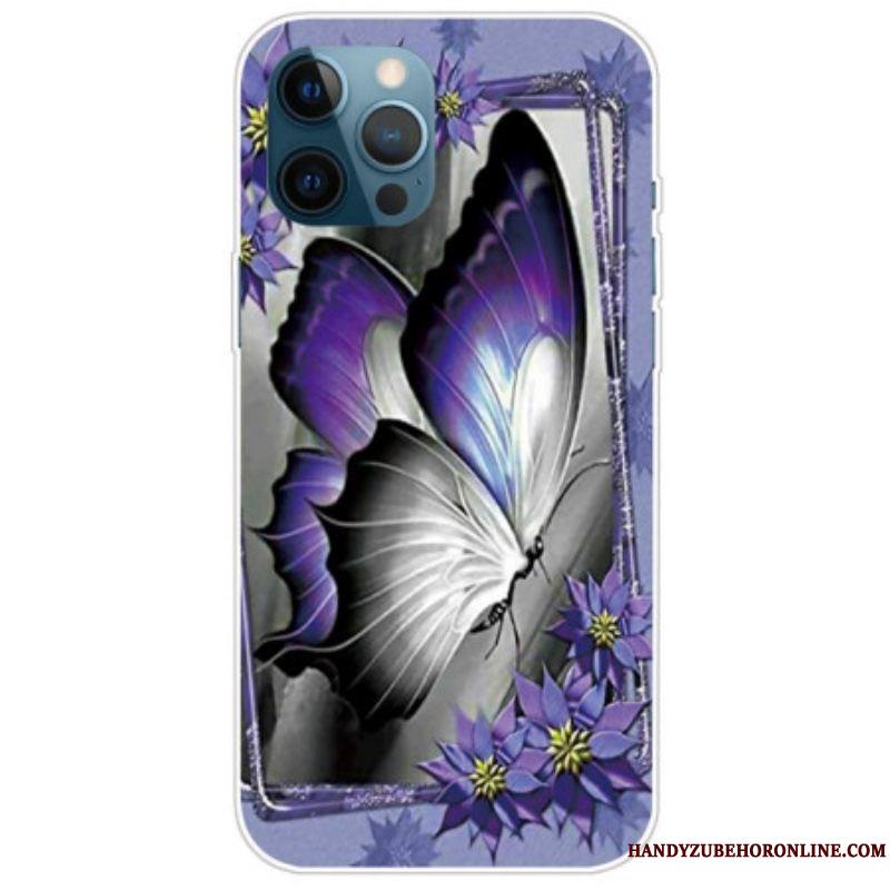 Coque iPhone 14 Pro Max Papillon Violet