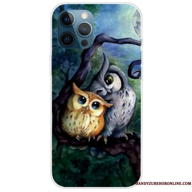 Coque iPhone 14 Pro Max Peinture Hiboux