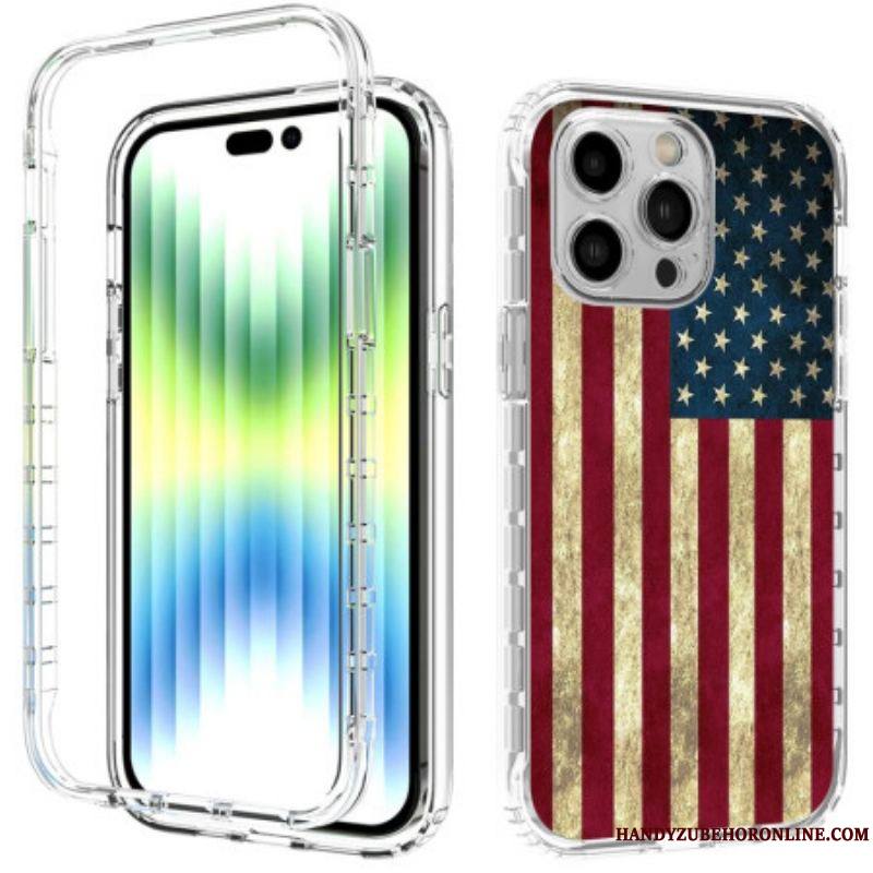 Coque iPhone 14 Pro Max Renforcée Drapeau Américain