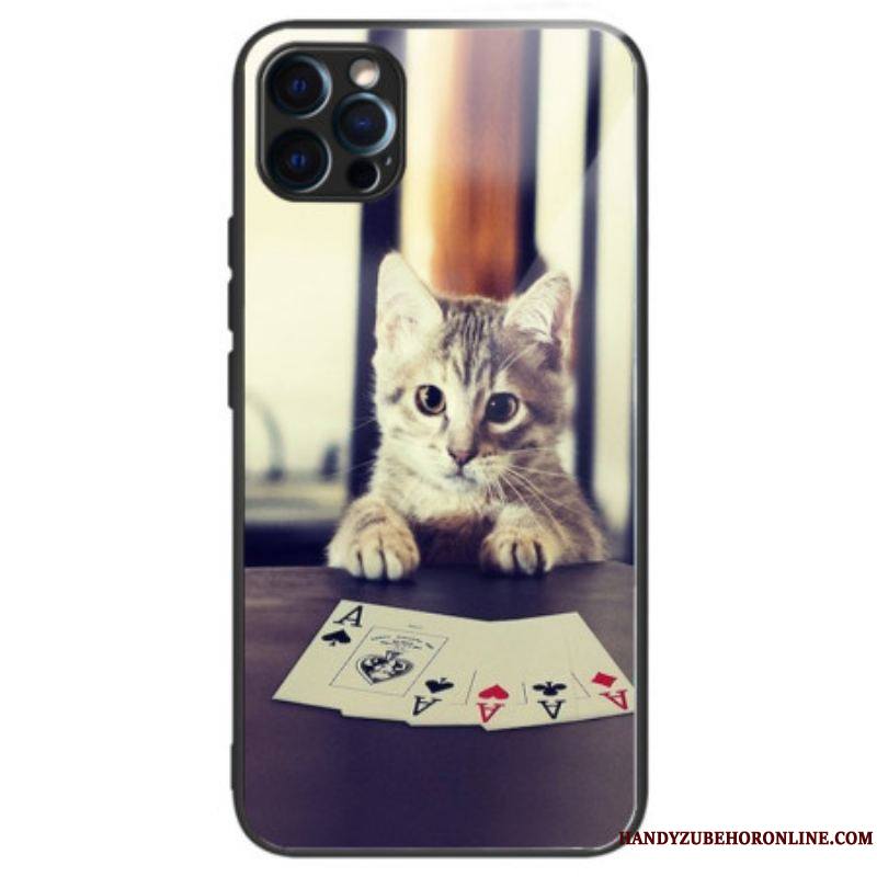 Coque iPhone 14 Pro Max Verre Trempé Chat Poker