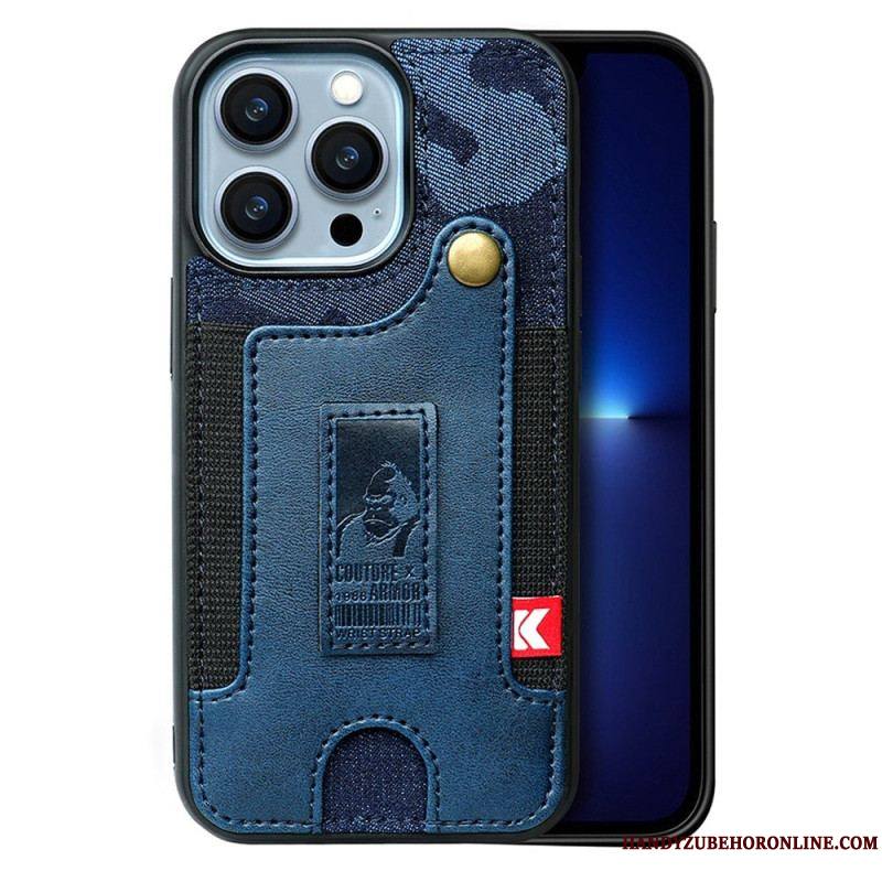 Coque iPhone 14 Pro Porte-Cartes et Sangle Jeans