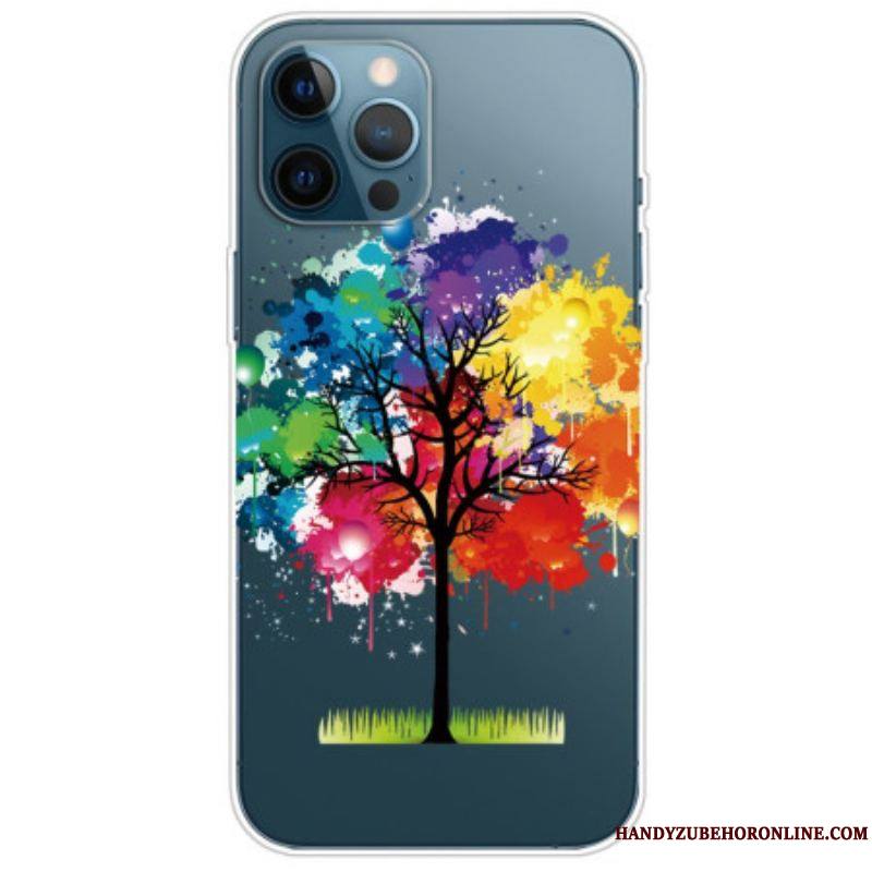 Coque iPhone 14 Pro Transparente Arbre Aquarelle