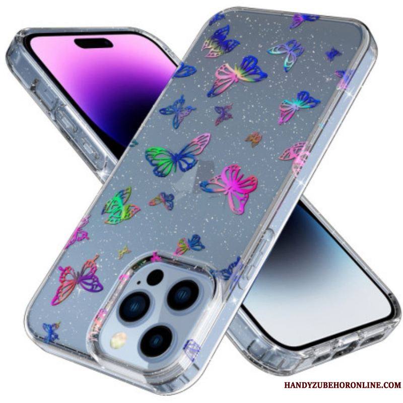 Coque iPhone 14 Pro Transparente Papillons