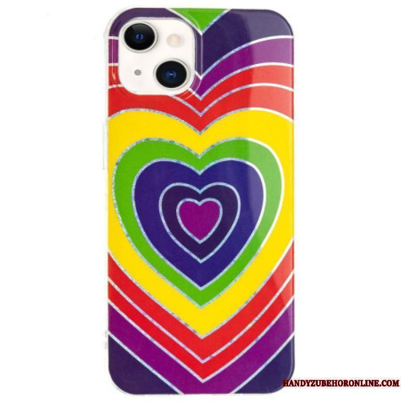 Coque iPhone 15 Plus Coeur Psychédélique