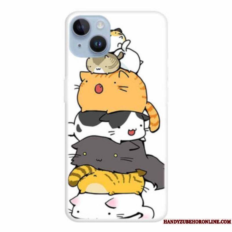 Coque iPhone 15 Plus Tas de Chats